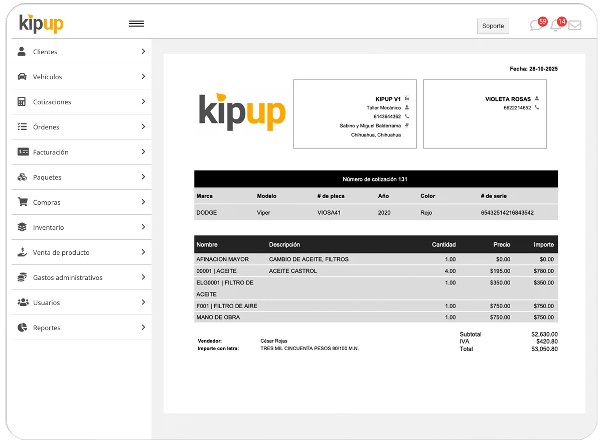 Software para Talleres Mecánicos